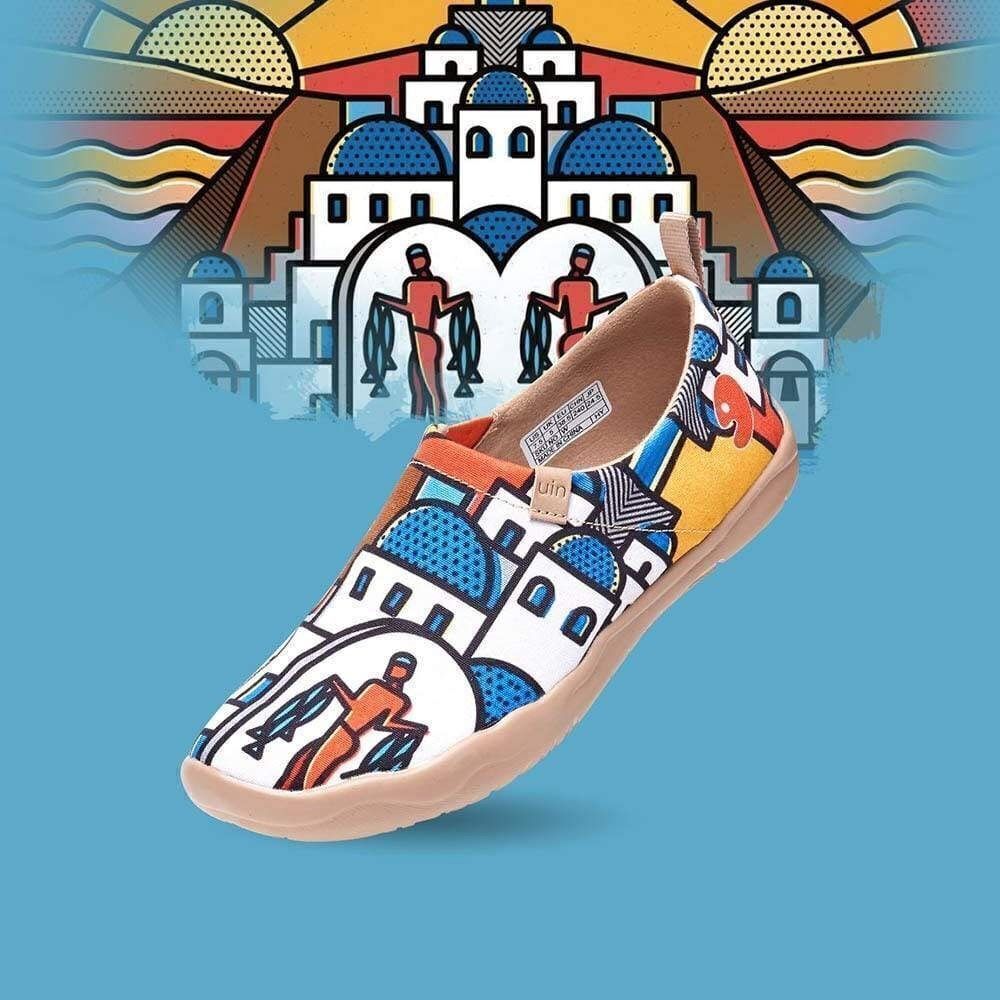 UIN Women's Slip On Casual Loafers Comfort Walking Shoes (Sunset in Santorini) - Picture 3 of 11